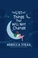 The list of things that will not change Cover Image